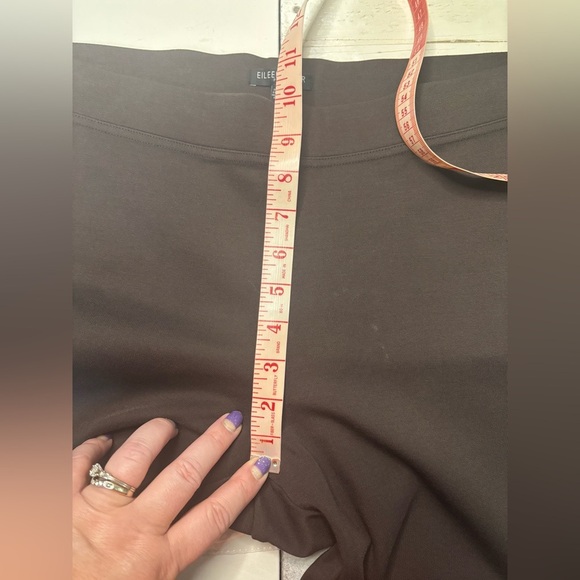 Eileen Fisher Graphite Stretch Crepe Slim Yoke Pants Size Large Petite Brown - Picture 4 of 6